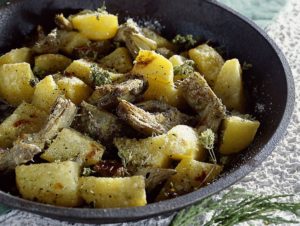 Carciofi e patate al forno gratinati