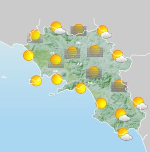 Meteo in Campania. calo di temperature e pioggia