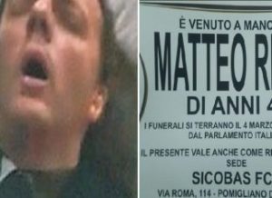 Renzi a Pomigliano: i sindacati preparano manifesti funebri