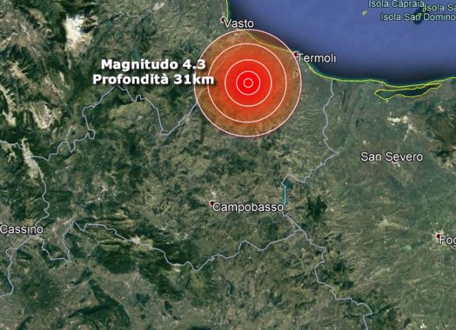 Molise, scossa di terremoto magnitudo 4.2: tanta paura ma nessun danno