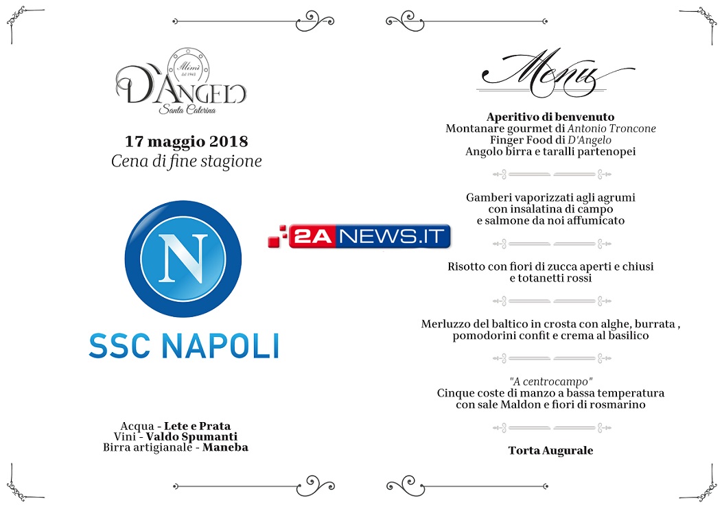 Calcio Napoli, la cena di fine stagione da D'Angelo Santa Caterina