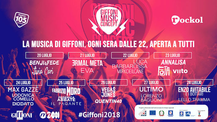 #Giffoni2018: date concerti, masterclass e contest rap