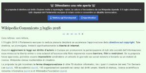 Copyright, dopo l'Italia Wikipedia oscurata anche in altri Paesi