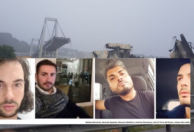 Crollo del ponte Morandi, 39 vittime: quattro ragazzi di Torre Del Greco