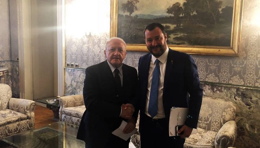 Salvini e il dialogo con De Luca: “Io suo allievo? Lo supererò”