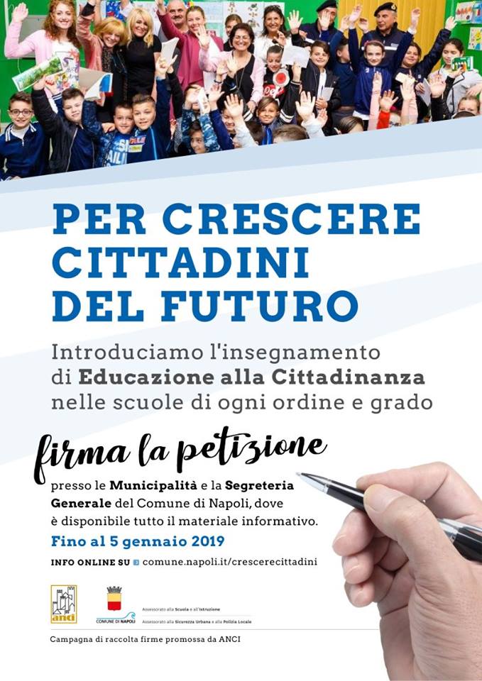 Comune di Napoli, petizione per l'educazione civica a scuola