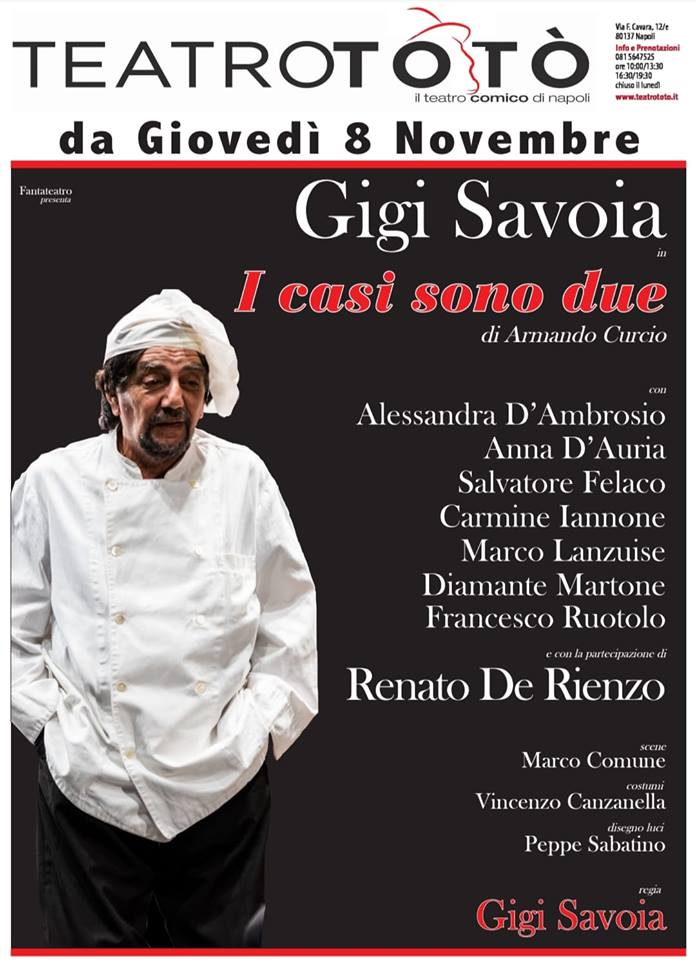 Al Teatro Totò in scena Gigi Savoia con la commedia 'I casi sono due' 