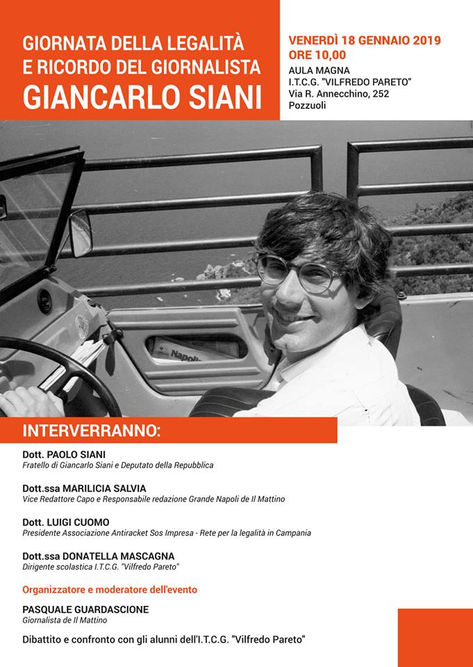 A Pozzuoli la “Giornata della legalità e il ricordo del giornalista Giancarlo Siani”