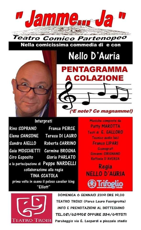 Pentagramma a colazione, la commedia di Nello D’Auria in scena al Teatro Troisi