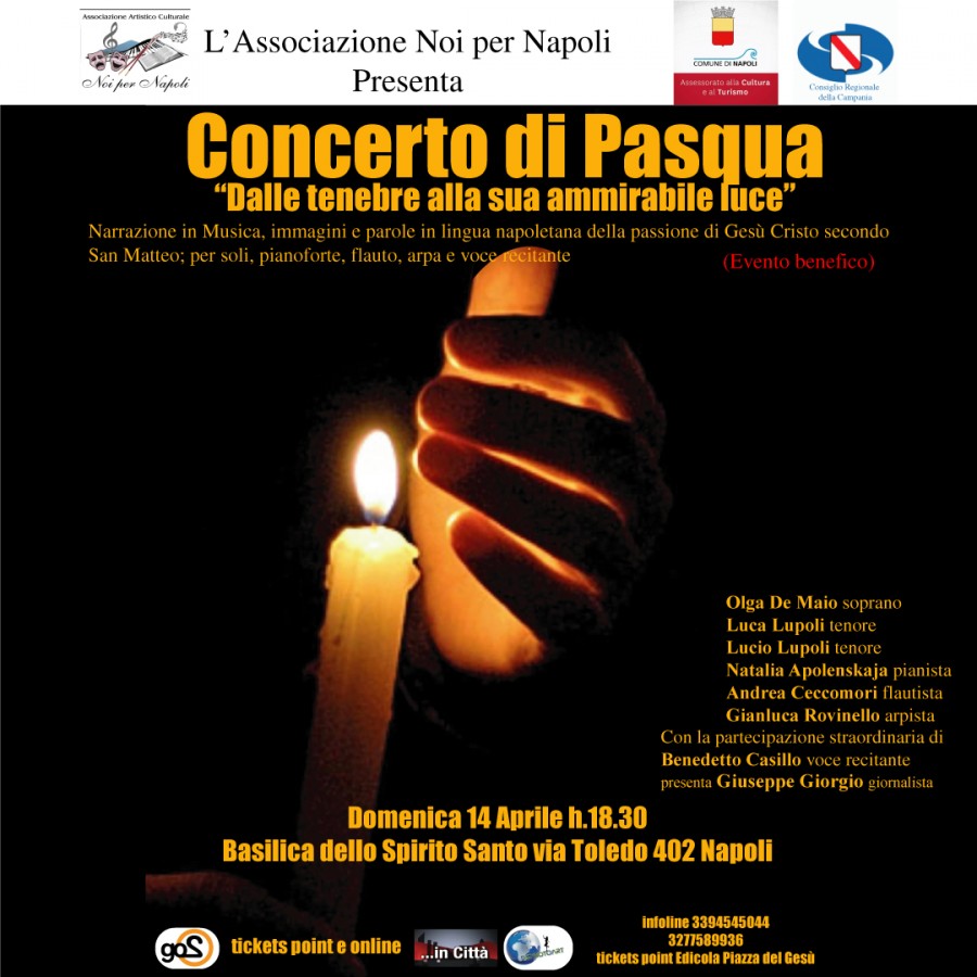 Olga De Maio, Luca Lupoli e Benedetto Casillo per il Concerto di Pasqua 2019  