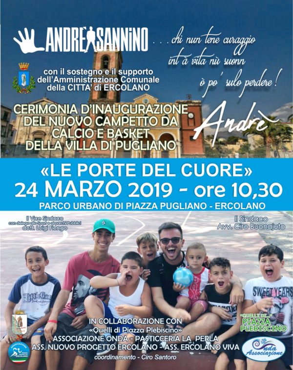 Ercolano: Andrea Sannino inaugura il nuovo campo per Basket e calcio a 5 Ercolano: Andrea Sannino inaugura il nuovo campo per Basket e calcio a 5