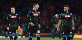 Calcio Napoli: troppi errori nel primo tempo. L'Arsenal vince 2-0