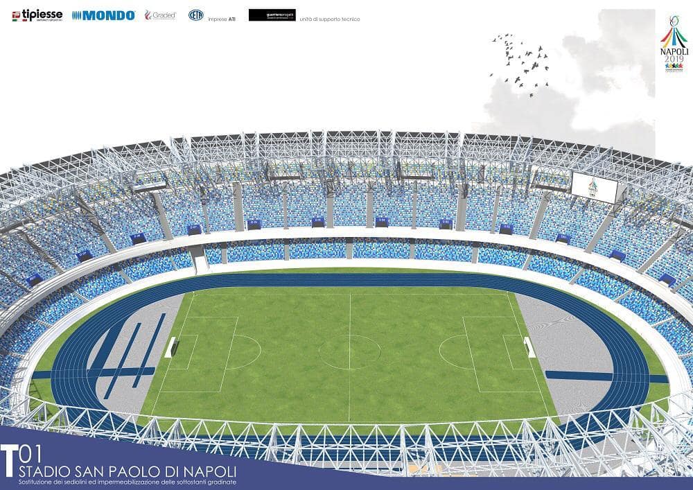 Stadio San Paolo, ecco il suo nuovo volto: 5 colori con dominanza di azzurro