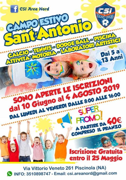 Campo Estivo Sant'Antonio lo sport e l'arte per formarsi con divertimento