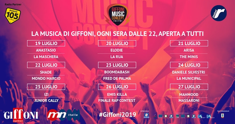 Giffoni Music Concept, il meglio della musica italiana. Il calendario dei concerti