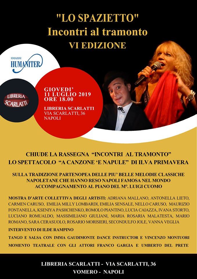 Vomero: Al via la rassegna "Lo Spazietto. Incontri al tramonto" Vomero: Al via la rassegna "Lo Spazietto. Incontri al tramonto"