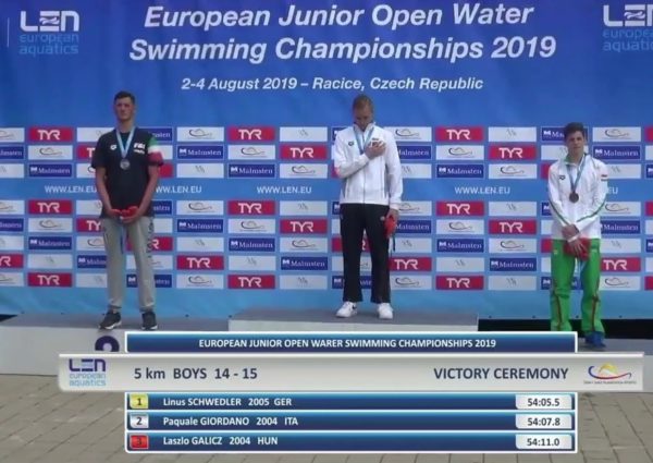 Nuoto, Pasquale Giordano del Canottieri Napoli vince l'argento al Campionato Europeo Racice 2019