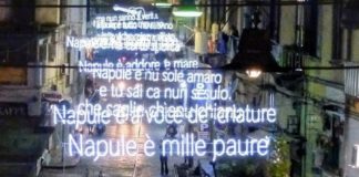 Rione Sanità: splendide luminarie con le parole di Napule è di Pino Daniele