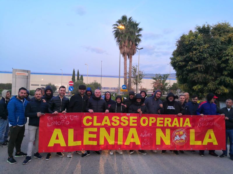 Sciopero dell’industria: operai di Leonardo Nola a sostegno dei lavoratori Whirlpool
