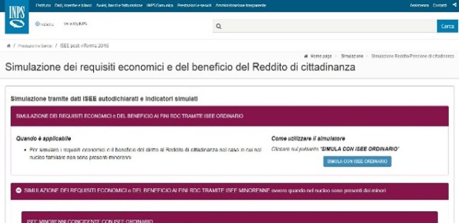 Calcolo reddito di cittadinanza e pensione: online un simulatore dell’Inps