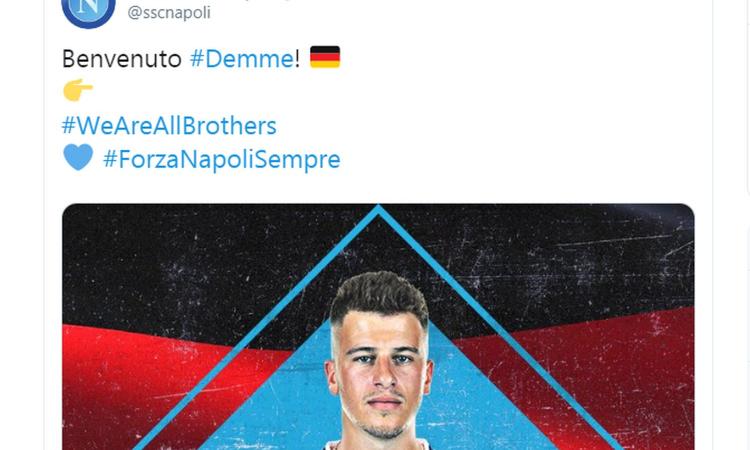 Calcio Napoli, è ufficiale l'arrivo di Diego Demme in azzurro