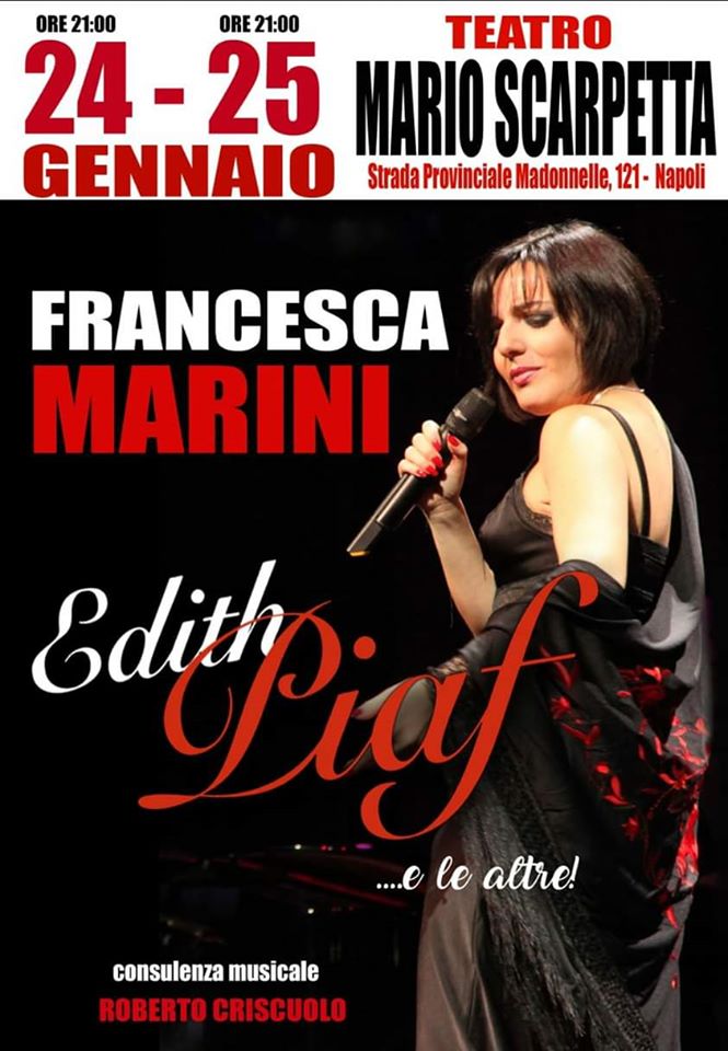 Francesca Marini al Teatro Mario Scarpetta di Ponticelli con il concerto Edith Piaf e le altre