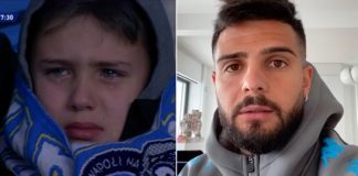 Calcio Napoli, Insigne manda un messaggio al piccolo tifoso in lacrime