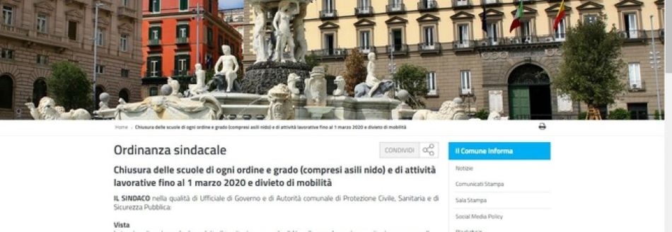 Coronavirus: ecco la fake news delle scuole chiuse a Napoli fino all’1 marzo