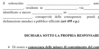 Coronavirus, l'autocertificazione per gli spostamenti [SCARICA]