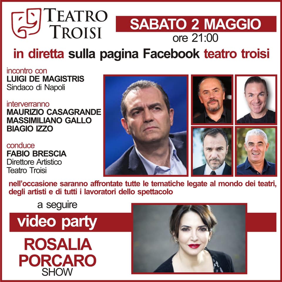 Teatro Troisi: diretta live sulla pagina facebook con Luigi de Magistris