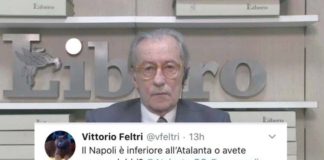"Napoli inferiore all'Atalanta", il tweet di Vittorio Feltri riapre la polemica