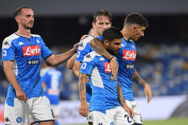 Il Calcio Napoli vince al San Paolo 3-1. Gol di Fabian, Insigne e Politano
