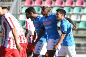 Calcio Napoli: show di Osimhen in amichevole contro il Teramo