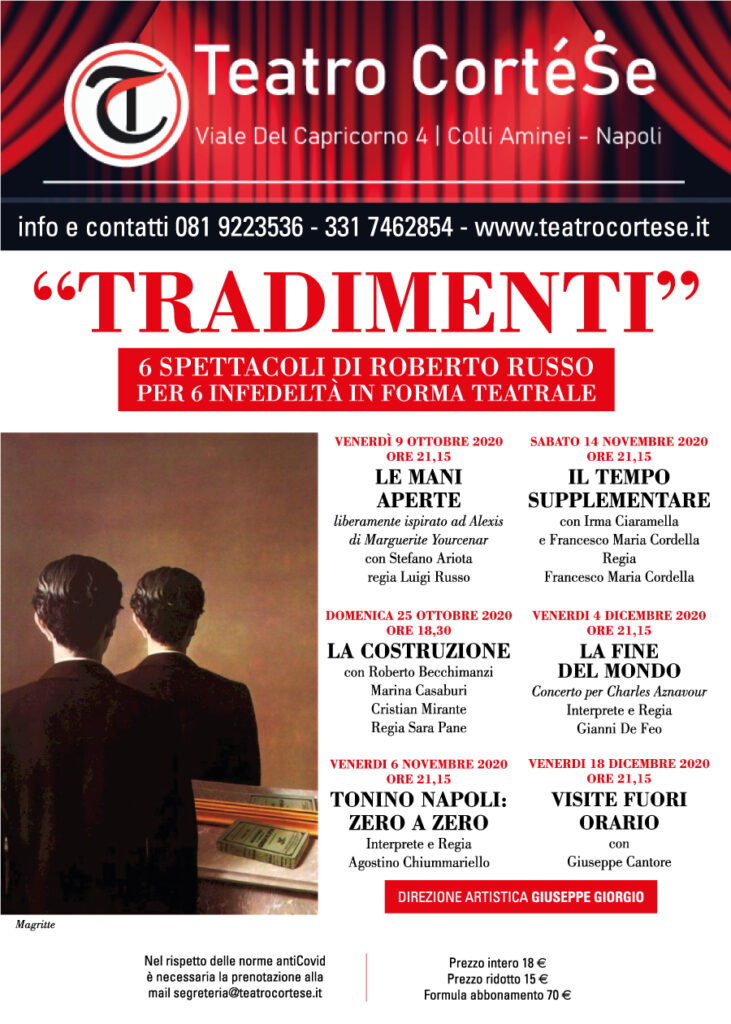 Tradimenti. In scena al Cortese le sei infedeltà teatrali di Roberto Russo