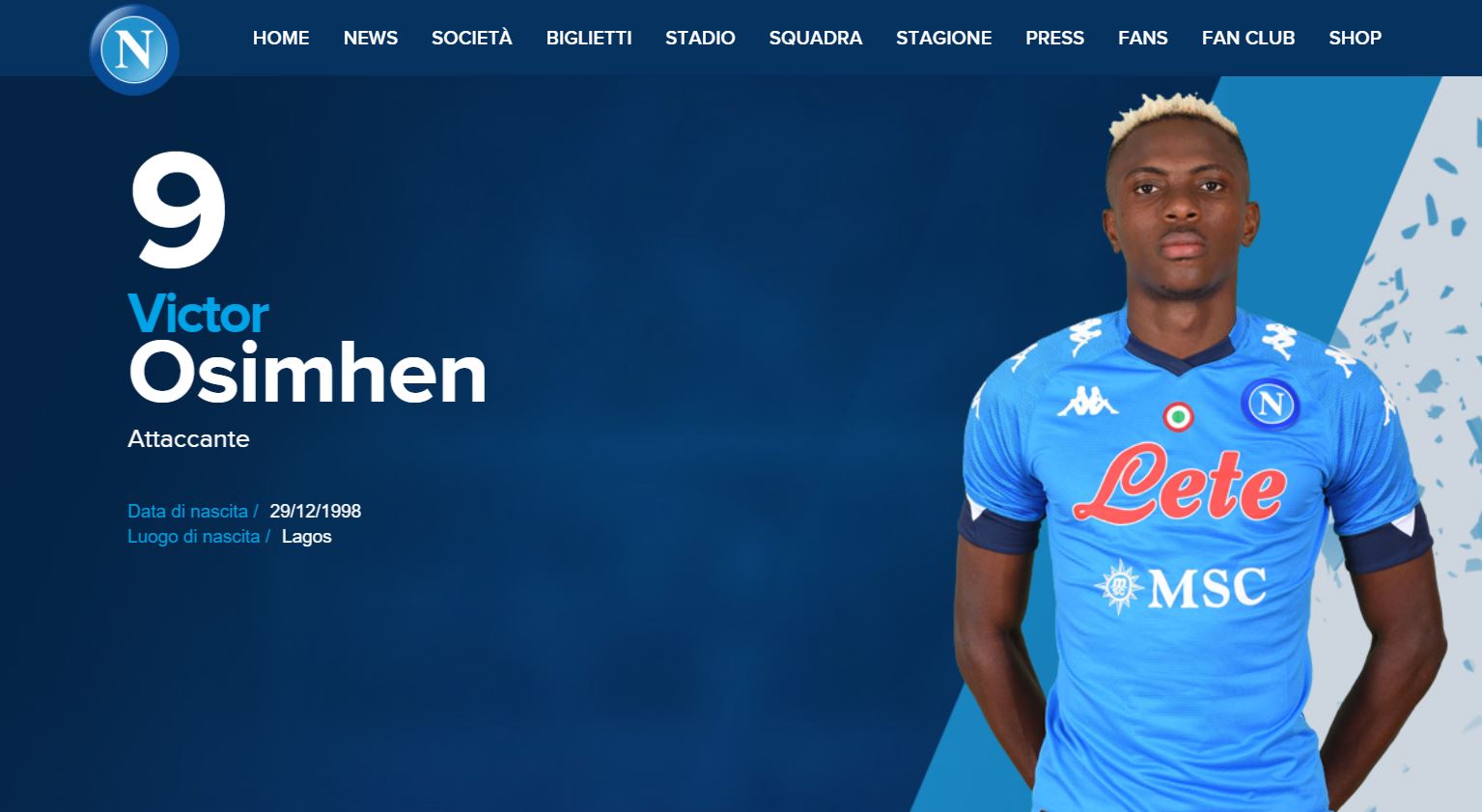 Calcio Napoli, i numeri di maglia: Osimhen prende la numero 9
