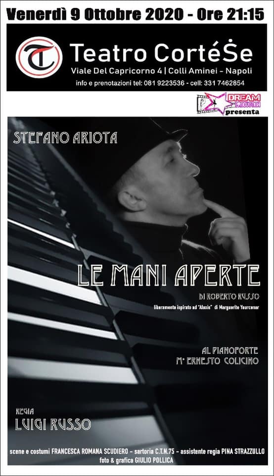 Al Teatro Cortese per i Tradimenti firmati Russo, arriva Stefano Ariota con Le mani aperte