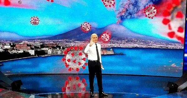 Massimo Giletti e il Vesuvio che erutta Covid: è polemica