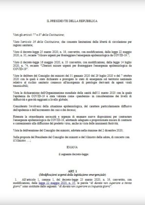 Dpcm Natale, Conte firma oggi: stop spostamenti e coprifuoco - LA BOZZA