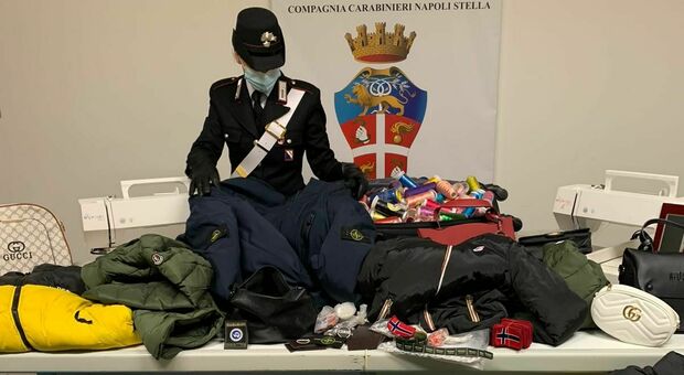 Sequestrato laboratorio di vestiti contraffatti a Napoli