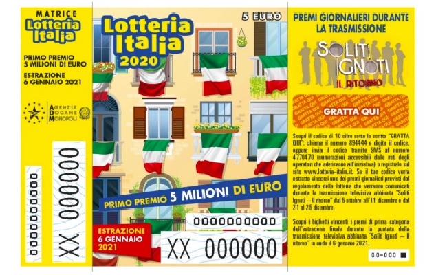 Lotteria Italia 2020, oggi l'estrazione: primo premio 5 mln