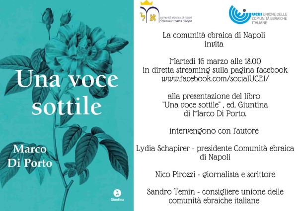 Comunità ebraica di Napoli: il 16 marzo presentazione di “Una voce sottile” di Marco Di Porto