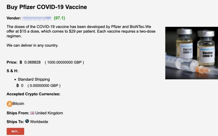 Dark web, vaccini anti-covid in vendita a 1.200 dollari