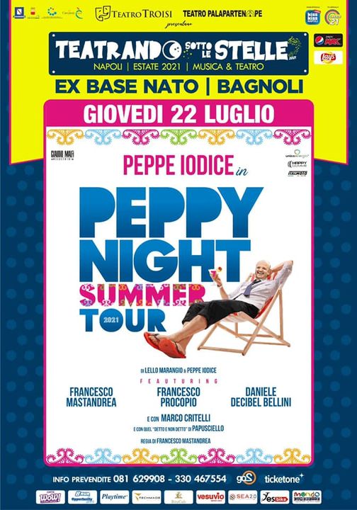 Peppe Iodice con Peppy Night Summer domani sera all'Ex Nato di Bagnoli