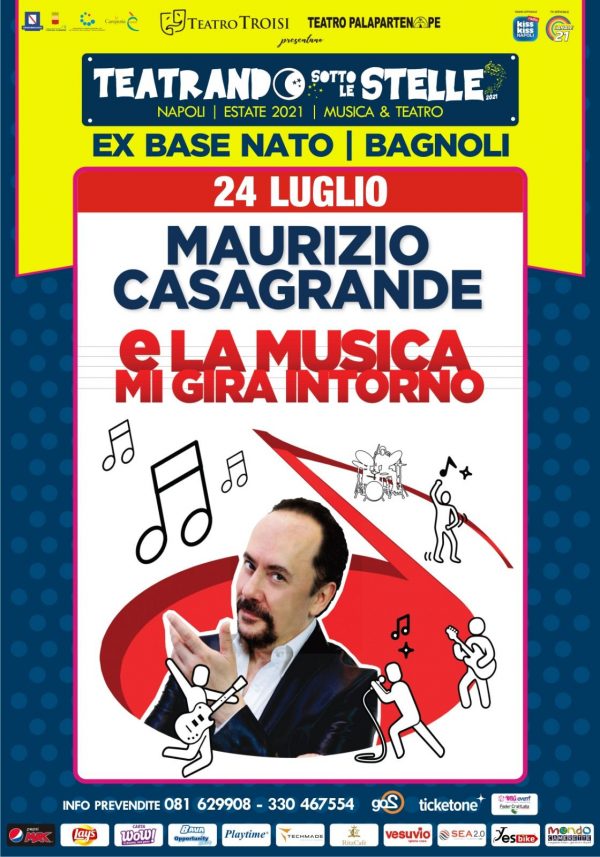 Maurizio Casagrande con “E la musica mi gira intorno” questa sera all'Ex Base Nato di Bagnoli