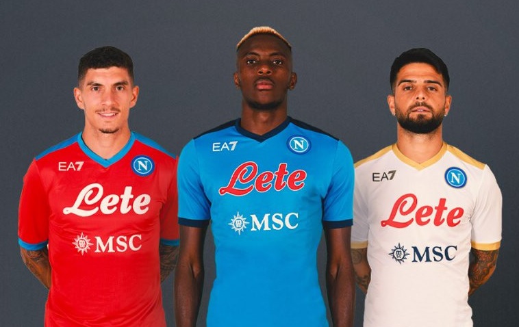 Calcio Napoli, svelate le nuove maglie firmate Armani