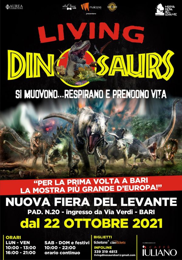 Alla Fiera del Levante di Bari arrivano i giganti preistorici del “Living Dinosaurs”