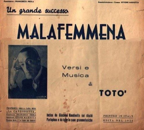 70 volte Malafemmena: all’Auditorium Novecento conversazione sull’opera-emblema firmata Totò