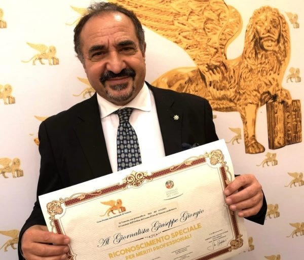 Al giornalista Giuseppe Giorgio il Leone d’Oro ‘GranPremio Internazionale di Venezia’