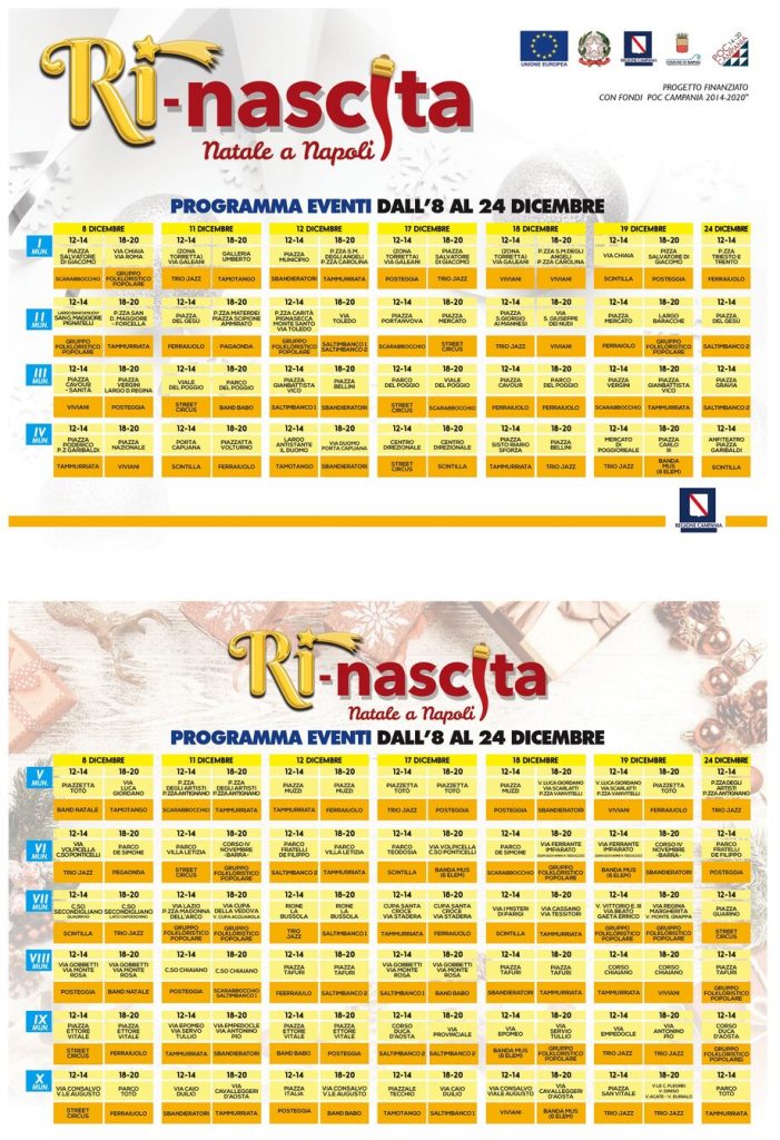 Al via il progetto natalizio “Ri-nascita”: un evento in ogni Municipalità