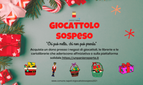 Comune di Napoli: per Natale torna l’iniziativa Giocattolo sospeso